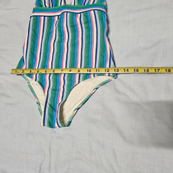 Sezane x Yse • Louise One Piece Swimsuit Striped Multicolor Women Size 2/6 - Picture 14 of 15